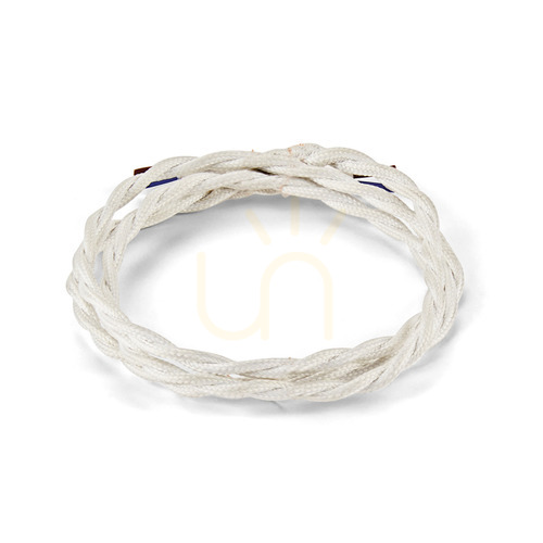 Kontrollera Textilkabel Ideallux CAVI vit flätad 10 m 303062