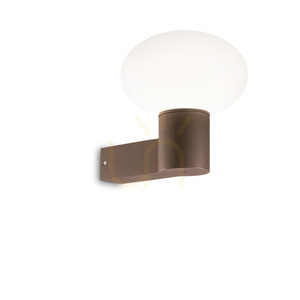 Vägglampa Ideallux Clio 326788 brun E27 aluminium/metall small 0