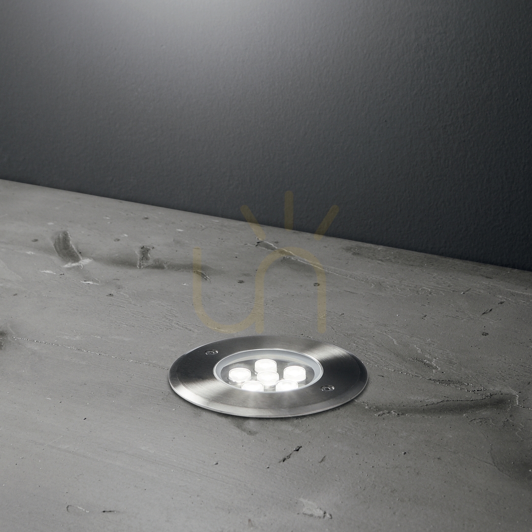 Utsikt Infälld utomhusarmatur Ideallux FLOOR 255668 LED 6W silver Ø12 cm Infälld utomhusarmatur Ideallux FLOOR 255668 LED 6W silver Ø12 cm