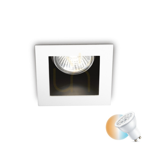 Kontrollera Infälld takarmatur Ideallux Funky 083230 vit GU10 Ø9 cm