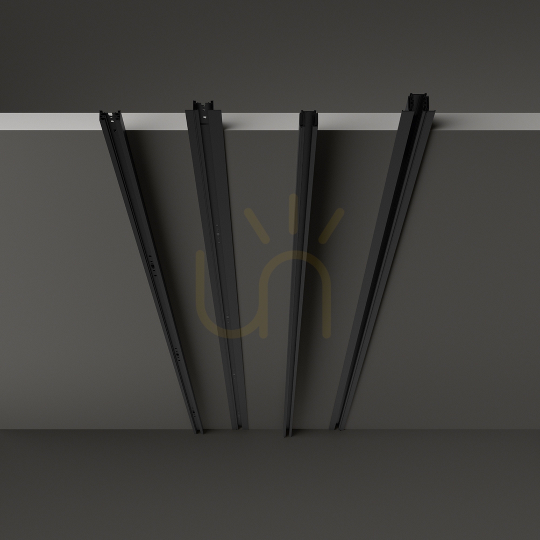 Utsikt Belysningsskena Ideallux LINK Trimless profil svart 100 cm 243252 Belysningsskena Ideallux LINK Trimless profil svart 100 cm 243252