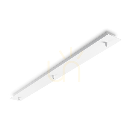 Kontrollera Takrosett Ideallux ROSONE lineär 3 lampor vit metall 88 cm 122854