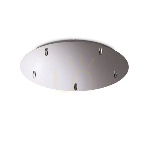 Kontrollera Takrosett Ideallux ROSONE 285641 krom metall Ø46 cm 5 ljus