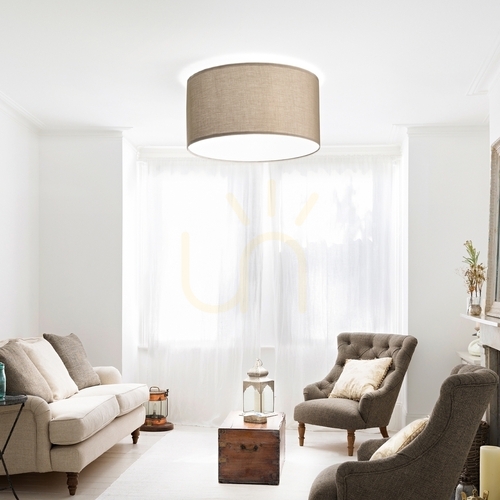Kontrollera Lampskärm Ideallux SET UP Cylindro D70 tortora tyg 304632