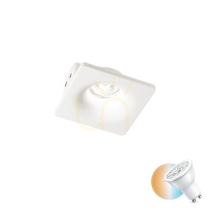 Infälld takarmatur Ideallux ZEPHYR 150284 vit gips GU10 Ø12 cm