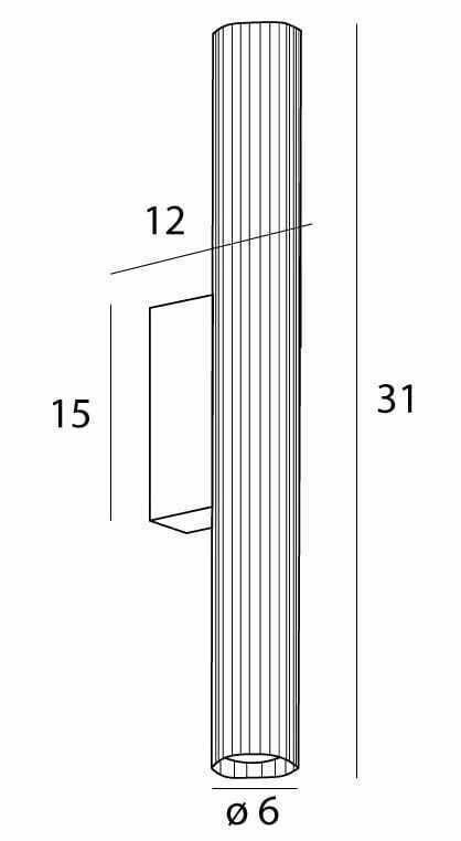 Display Vägglampa Max Light Fayette W0364 guld 31 cm LED 6W IP44 Vägglampa Max Light Fayette W0364 guld 31 cm LED 6W IP44