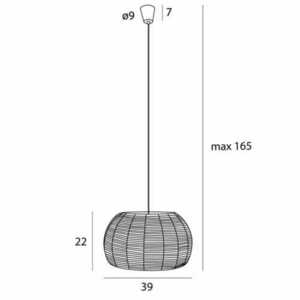 Pendant Light Max Light Praslin P0583 White Cotton 39 cm small 4