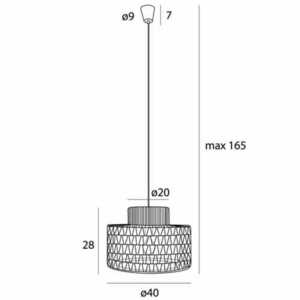 Pendant Light Max Light Raffle P0587 White Woven Paper 40 cm small 3