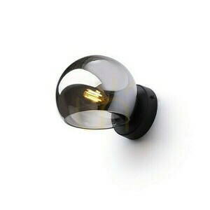 Utanpåliggande vägglampa Solaris Tonat glas/svart 230 V Led E14 7 W. small 0