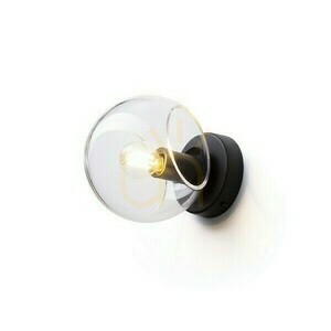 Utanpåliggande vägglampa Solaris Transparent glas/Svart 230 V Led E14 7 W. small 1