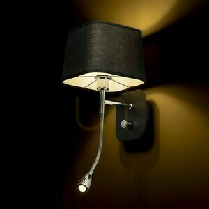 Vägglampa Perth vägglampa Med Led-reflektor Svart/Svart Krom 230 V E14 7+3 W 30° 3000 K small 2