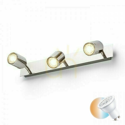 Kontrollera Vägglampa Dublin Iii Utanpåliggande krom 230 V Gu10 3x9 W Ip44