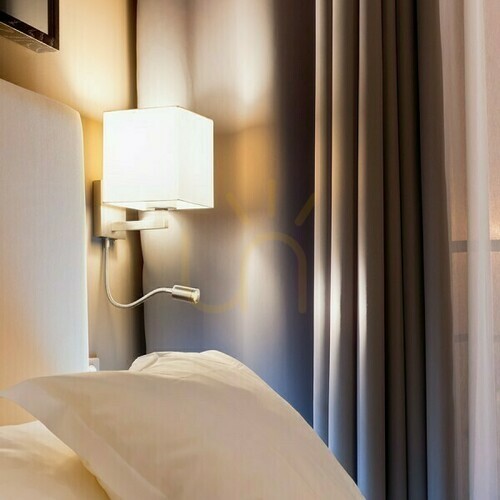 Kontrollera Vägglampa Taina med lampskärm Vit Nickel Mat 230 V Led E27 15+3 W 25° 3000 K