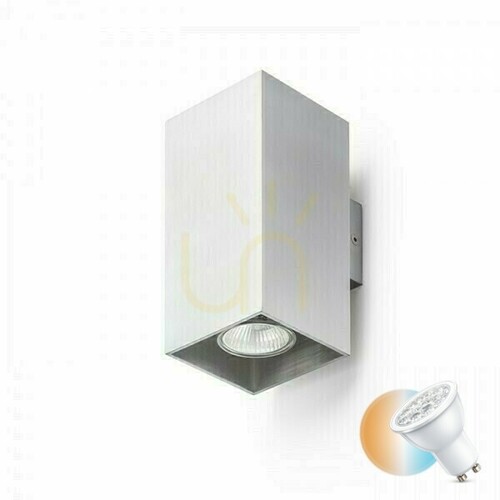 Kontrollera Vägglampa Agate Ii Borstad Aluminium 230 V Gu10 2x35 W.