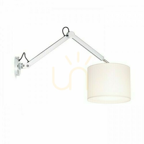 Kontrollera Vägglampa RENDL MADISON W R12480 med ledad arm, skärm Ø 25 cm vit, krom, 1xE27 max 15W, 86,5 cm räckvidd
