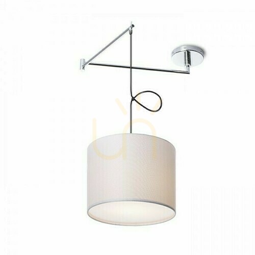 Kontrollera Vägglampa Broadway Pendel med vridbar vit krom 230 V Led E27 15 W.