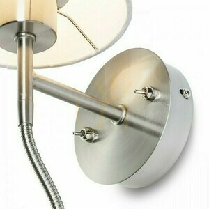 Vägglampa Versa Vägglampa med lampskärm Vit Nickel Mat 230 V Led E27 15+3 W 40° 3000 K small 1