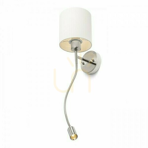 Kontrollera Vägglampa Versa Vägglampa med lampskärm Vit Nickel Mat 230 V Led E27 15+3 W 40° 3000 K