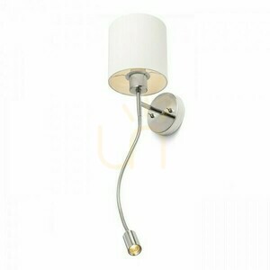 Vägglampa Versa Vägglampa med lampskärm Vit Nickel Mat 230 V Led E27 15+3 W 40° 3000 K small 2