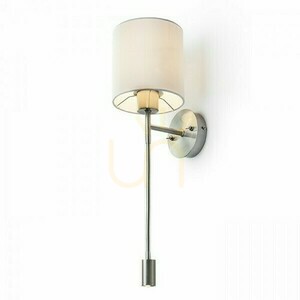 Vägglampa Versa Vägglampa med lampskärm Vit Nickel Mat 230 V Led E27 15+3 W 40° 3000 K small 3