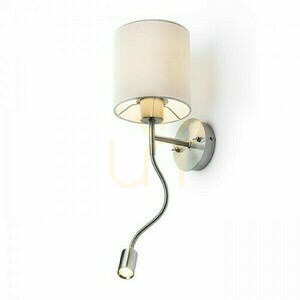 Vägglampa Versa Vägglampa med lampskärm Vit Nickel Mat 230 V Led E27 15+3 W 40° 3000 K small 4