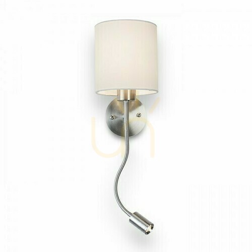 Kontrollera Vägglampa Versa Vägglampa med lampskärm Vit Nickel Mat 230 V Led E27 15+3 W 40° 3000 K
