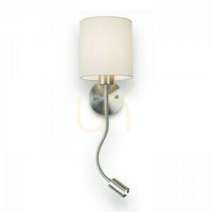 Vägglampa Versa Vägglampa med lampskärm Vit Nickel Mat 230 V Led E27 15+3 W 40° 3000 K small 0