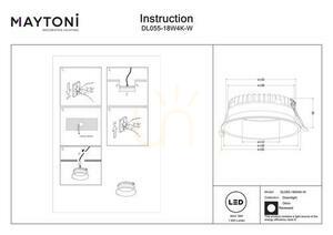 OKNO infälld takarmatur DL055-18W4K-W IP44 Maytoni small 6