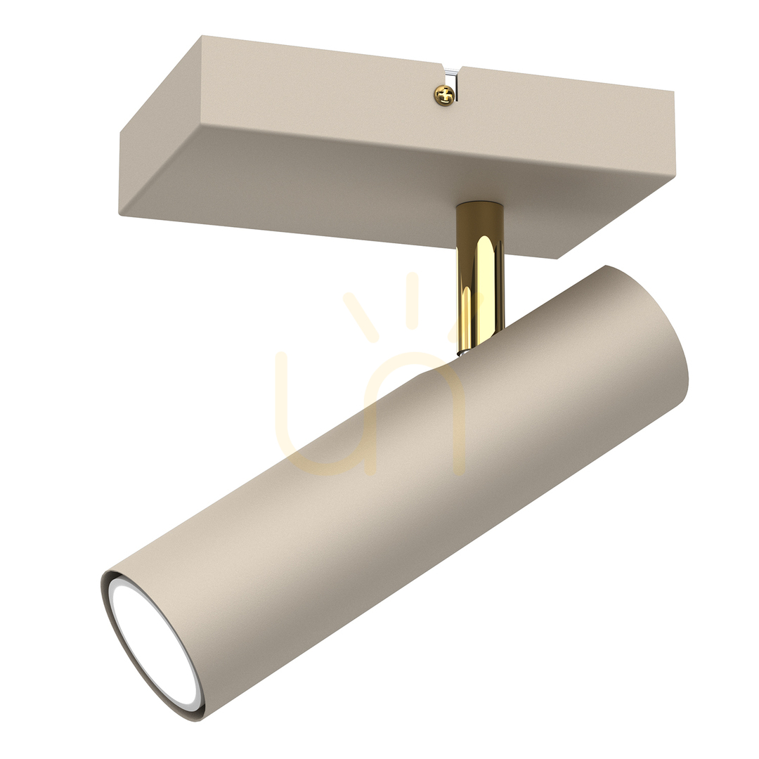 Spot Axion med strömbrytare Beige/Guld 1Xgu10