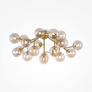 Maytoni Dallas MOD545PL-20G taklampa i guldfärg, bärnstensfärgat glas, 20×G9, 75 cm small 0
