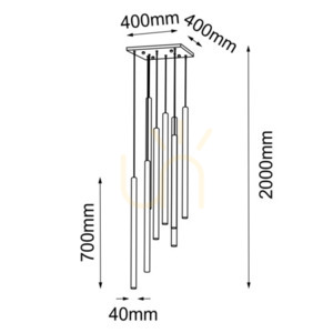 Pendellampa Antigo Akadi 8 LED polerad mässing/vit 40 cm 8892 small 1
