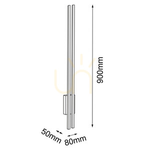 Vägglampa Antigo Ebora 2 LED mässing/svart 90 cm 8243 small 1