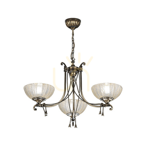 Kontrollera Pendellampa Antigo Granada 3 patina mässing glas 71 cm 8313