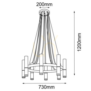 Pendellampa Antigo Kavos 8 svart/polerad mässing 73 cm LED GU10 8372 small 1