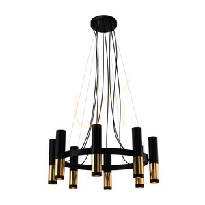 Pendellampa Antigo Kavos 8 svart/polerad mässing 73 cm LED GU10 8372 small 0