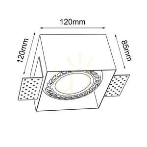 Infälld lampa Antigo Cage 3268 svart stål LED ES111 12x12 cm small 1