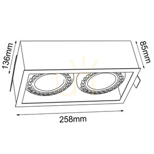 Infälld armatur Antigo Cage 2 svart stål LED ES111 3274 small 1