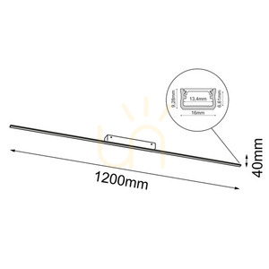 Plafond Antigo Slim C vit LED 120 cm 3000K 1291 small 1