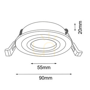 Infälld spotlight Antigo Tochi vit stål GU10 LED 5,5 cm 3025 small 1