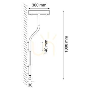 Vägglampa Antigo Alha S svart LED 100 cm 9068 small 1