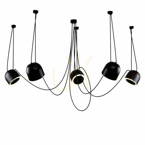 Kontrollera Pendellampa Antigo DOBO 5 svart stål E14 80 cm 9038