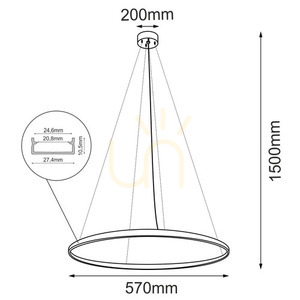 Pendellampa Antigo Agari guld 57 cm LED 4000K 5325 small 1