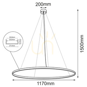 Pendellampa Antigo Agari 117 svart LED 3000K 5340 small 1