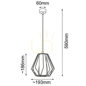 Pendellampa Antigo Alkaza svart/platina stål 19,3 cm GU10 LED 5023 small 1