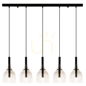 Pendellampa Antigo Botor 5 svart transparent glas 91 cm 5098 small 0