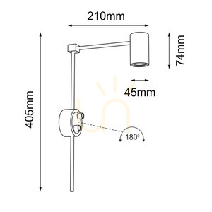 Vägglampa Antigo Dakata K svart LED MR11 4490 small 1
