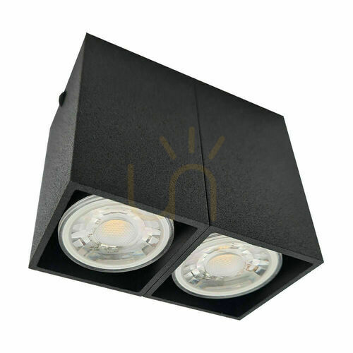 Kontrollera Plafond Antigo Doha 2 svart stål LED MR11 80 mm 1096
