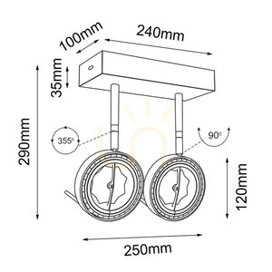 Spotlight Antigo Fussa 2 vit LED ES111 25 cm 7228 small 1