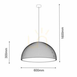 Pendellampa Antigo Gandra platina matt 60 cm E27 LED 5026 small 1
