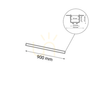 Inbyggd armatur Antigo Hanawa svart 90 cm 4000K LED 8650 small 1